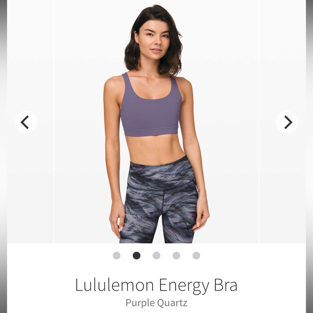 Lululemon Energy Bra - Purple Quartz - Size 6